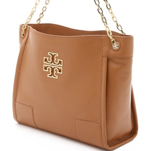 NWT Tory Burch Slouchy Tote Bark Leather Shoulder - Picture 2 of 7